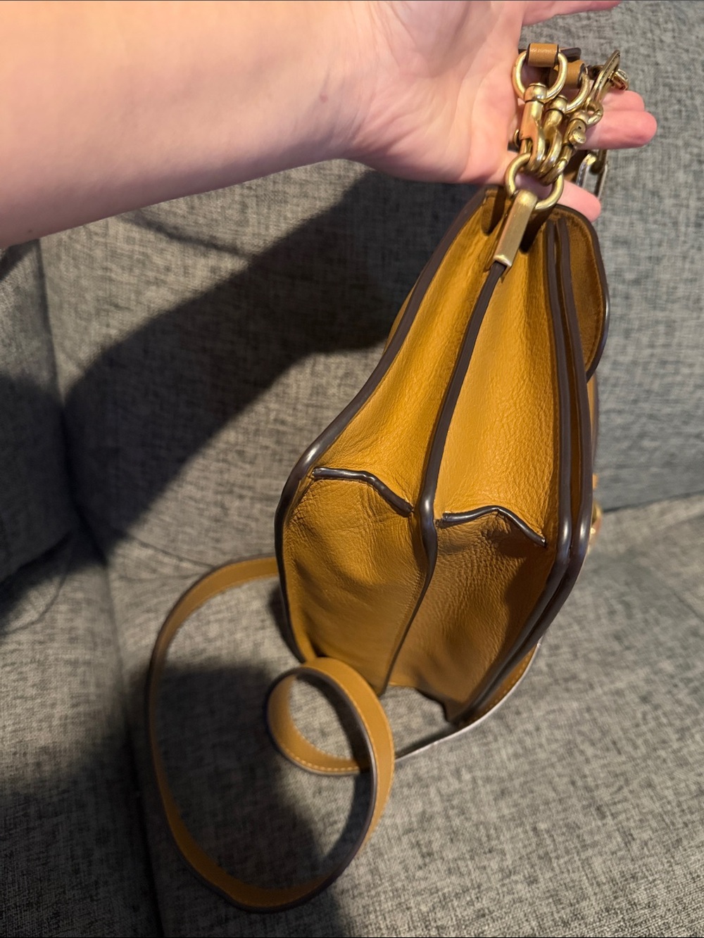 Coach Chain Tabby Shoulder Bag 26 Honey Brown - Picture 7 of 17